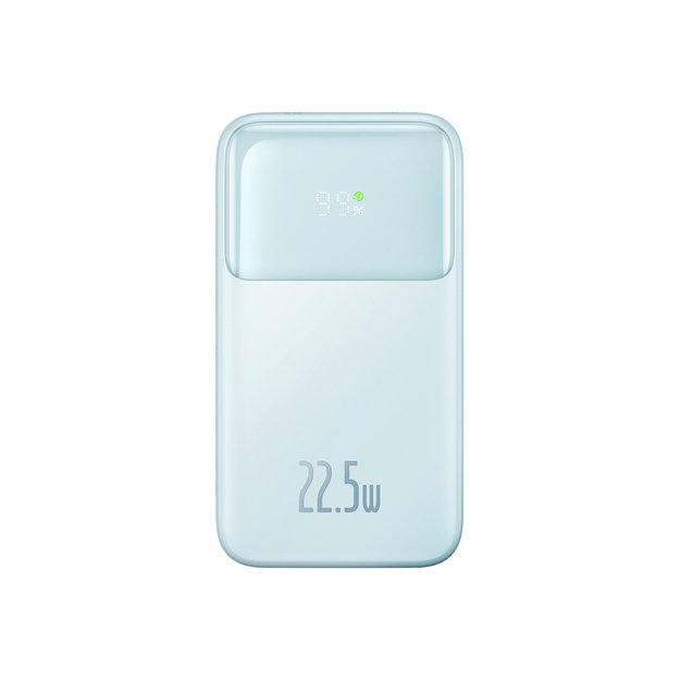 Baseus Comet Series powerbank with display 10000mAh 22.5W - blue + USB-A - USB-C cable 0.3m - white 1