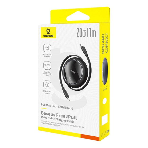 Baseus Free2Pull Cable Retractable USB-C / Lightning 20W 1m - Black 6