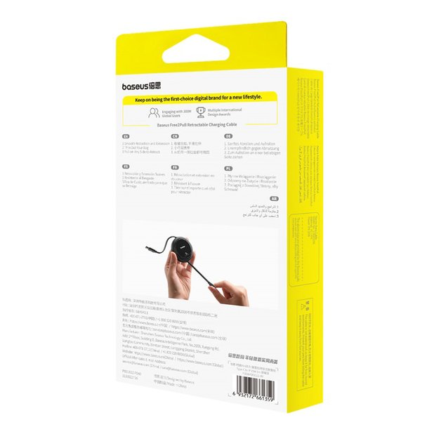 Baseus Free2Pull Cable Retractable USB-C / Lightning 20W 1m - Black 7