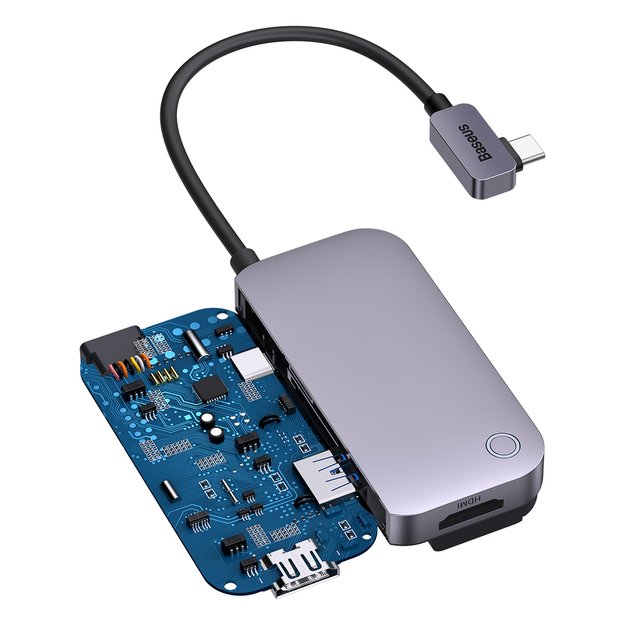 Baseus PadJoy universal USB-C HUB for tablet / smartphone 4in1 USB-C - dark gray 7