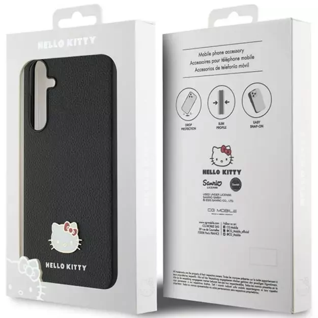 Hello Kitty Metal Logo Kitty Head case for Samsung Galaxy A55 - black 14