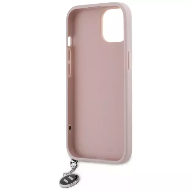 Karl Lagerfeld Saffiano Rhinestones &amp  Charm case for iPhone 15 / 14 / 13 - pink 13