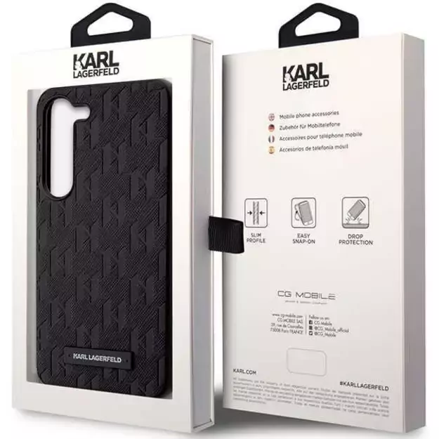 Karl Lagerfeld Saffiano Mono Metal Logo case for Samsung Galaxy S24+ - black 7