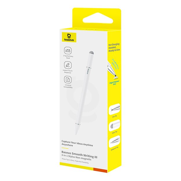 Baseus Smooth Writing III 3in1 Passive Stylus Magnetic Version - White 5