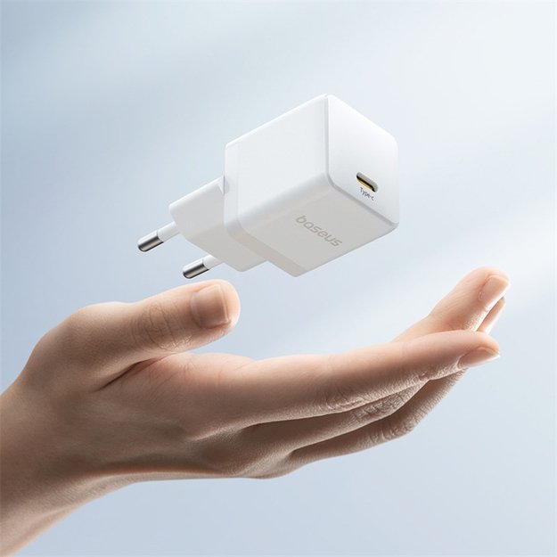 Baseus Palm 1C 20W Wall Charger (with Baseus Mini White USB-C 60W (20V/3A) 1m Cable) - White 6
