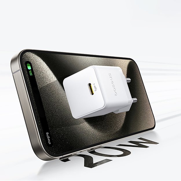 Baseus Palm 1C 20W Wall Charger (with Baseus Mini White USB-C 60W (20V/3A) 1m Cable) - White 11