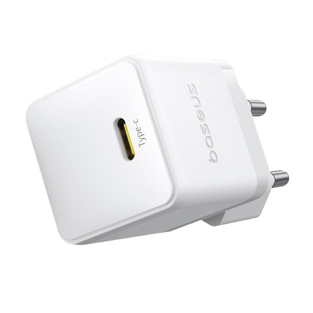 Baseus Palm 1C 20W Wall Charger (with Baseus Mini White USB-C 60W (20V/3A) 1m Cable) - White 3