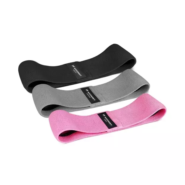 Wozinsky Set of 3x Fabric Resistance Bands Resistance Mini Band for Yoga Crossfit Fitness (WFB-01)