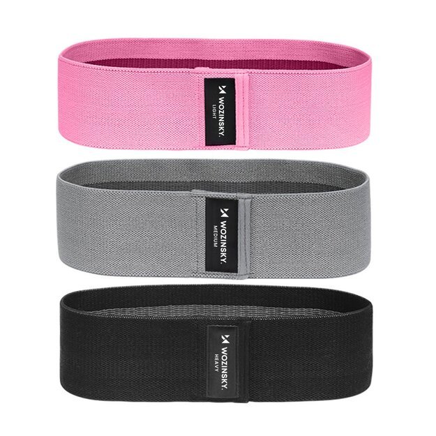 Wozinsky Set of 3x Fabric Resistance Bands Resistance Mini Band for Yoga Crossfit Fitness (WFB-01) 1