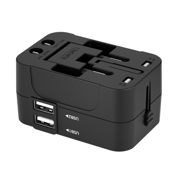 Wozinsky WUTWC travel adapter universal 24W EU / US / AUS / UK / 2x USB-A - black 3
