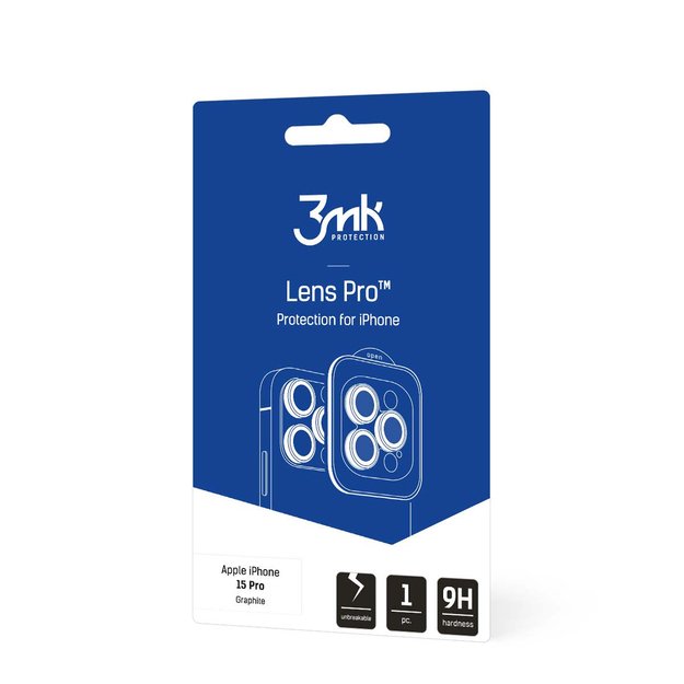 Apple iPhone 15 Pro - 3mk Lens Protection Pro Graphite 3