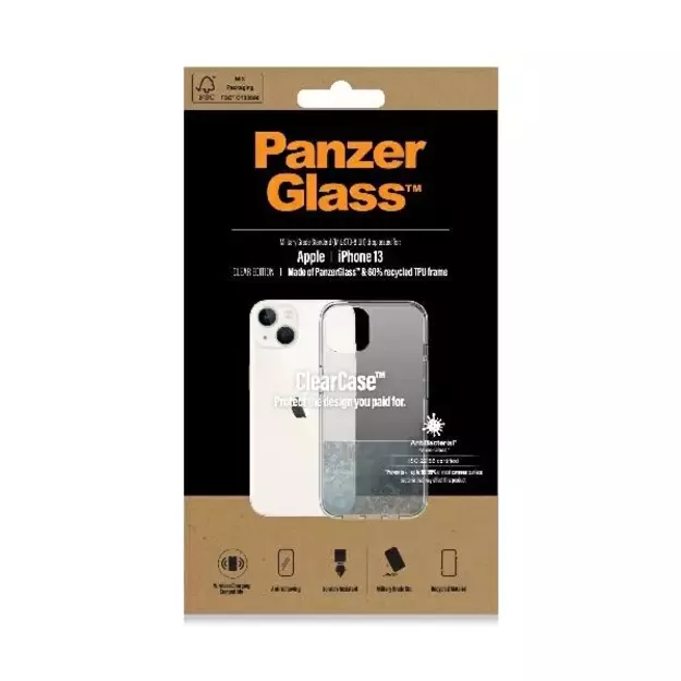 PanzerGlass ClearCase antibacterial case with Military Grade certificate for iPhone 13 / 14 / 15 - transparent 1