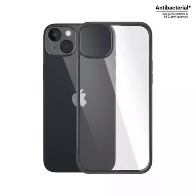 PanzerGlass ClearCase antibacterial case for iPhone 14 Plus / 15 Plus - transparent and black 1