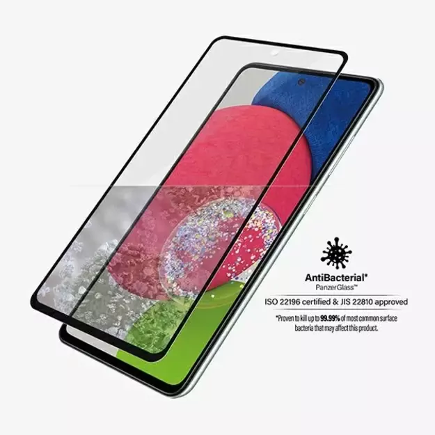PanzerGlass E2E Microfracture antibacterial glass for Samsung Galaxy A52 / A52 5G / A53 5G - with black frame 2