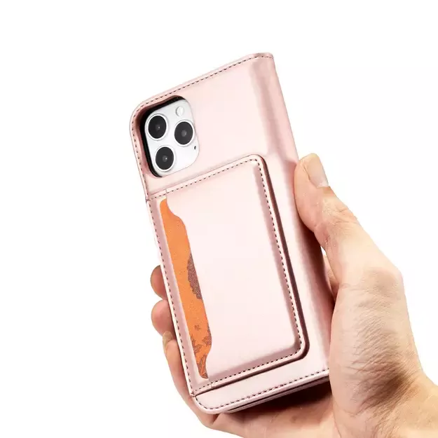 Magnet Card Case for iPhone 12 Pro Pouch Card Wallet Card Stand Pink 9