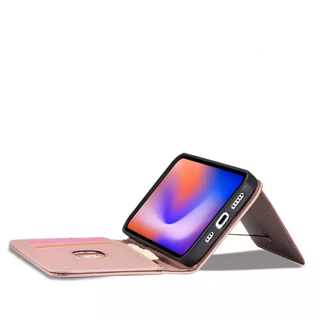 Magnet Card Case for iPhone 12 Pro Pouch Card Wallet Card Stand Pink 7