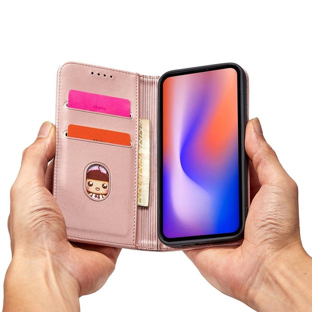 Magnet Card Case for iPhone 12 Pro Pouch Card Wallet Card Stand Pink 24