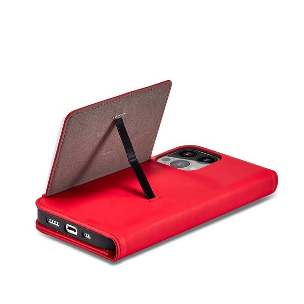 Magnet Card Case for iPhone 13 Pro Pouch Card Wallet Card Holder Red 8