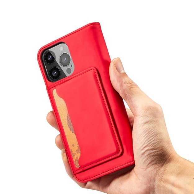 Magnet Card Case for iPhone 13 Pro Pouch Card Wallet Card Holder Red 6