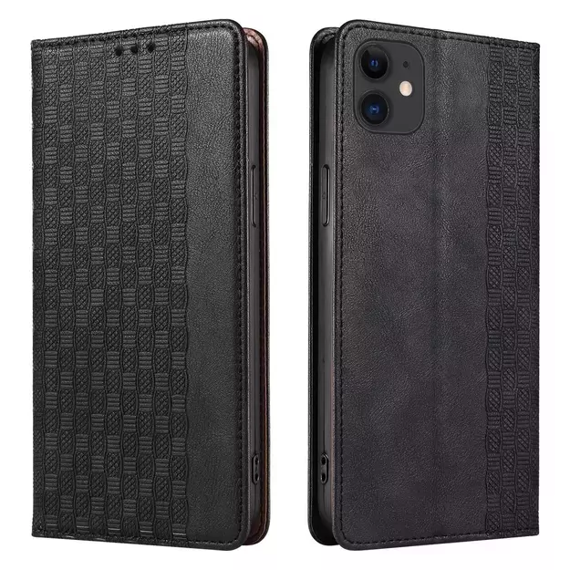 Magnet Strap Case for iPhone 12 Pouch Wallet + Mini Lanyard Pendant Black 16