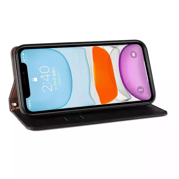 Magnet Strap Case for iPhone 12 Pouch Wallet + Mini Lanyard Pendant Black 21