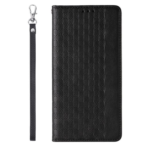 Magnet Strap Case Case for iPhone 13 Pro Max Pouch Wallet + Mini Lanyard Pendant Black 16