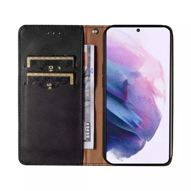 Magnet Strap Case Case for Samsung Galaxy S22 + (S22 Plus) Pouch Wallet + Mini Lanyard Pendant Black 18