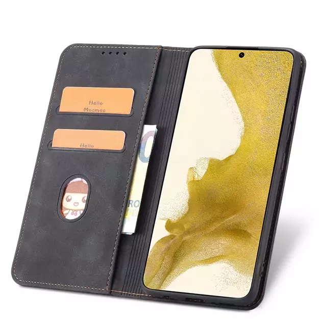 Magnet Fancy Case Case for Samsung Galaxy S22 + (S22 Plus) Pouch Wallet Card Holder Black 16