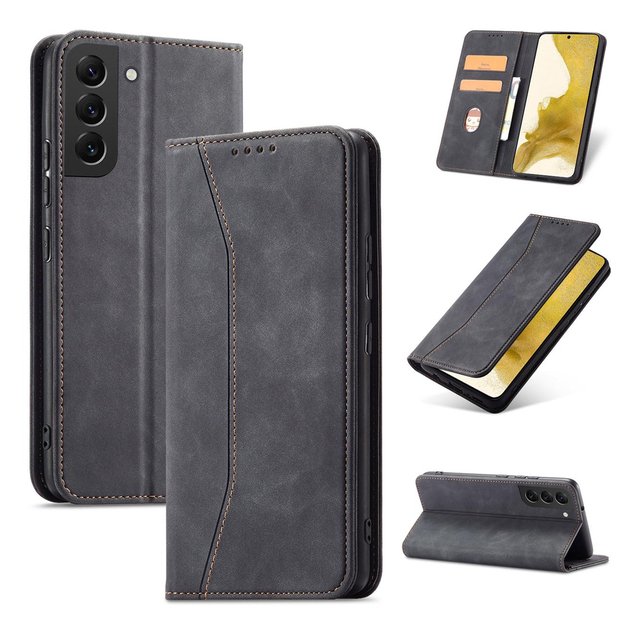 Magnet Fancy Case Case for Samsung Galaxy S22 + (S22 Plus) Pouch Wallet Card Holder Black 10