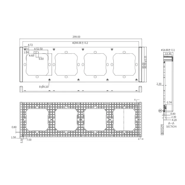 Sonoff Quadruple Mounting Frame for Installing M5-80 Wall Switches 4