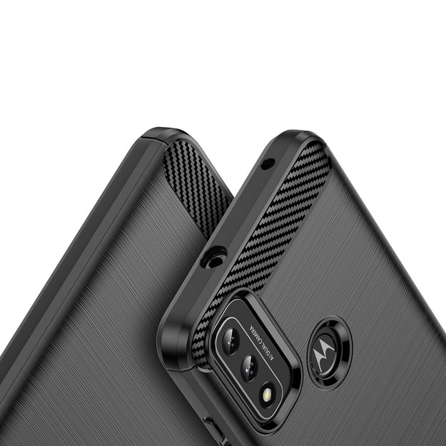 Carbon Case Flexible Cover Sleeve Motorola Moto G Play 2022 black 10