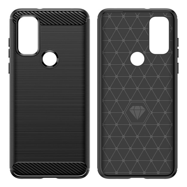 Carbon Case Flexible Cover Sleeve Motorola Moto G Play 2022 black 11