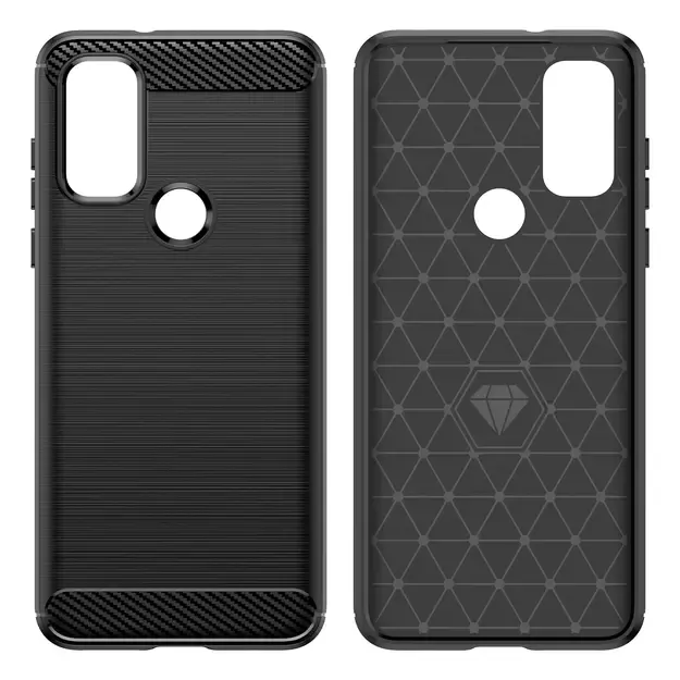 Carbon Case Flexible Cover Sleeve Motorola Moto G Play 2022 black 4