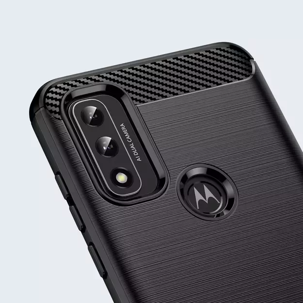Carbon Case Flexible Cover Sleeve Motorola Moto G Play 2022 black 5
