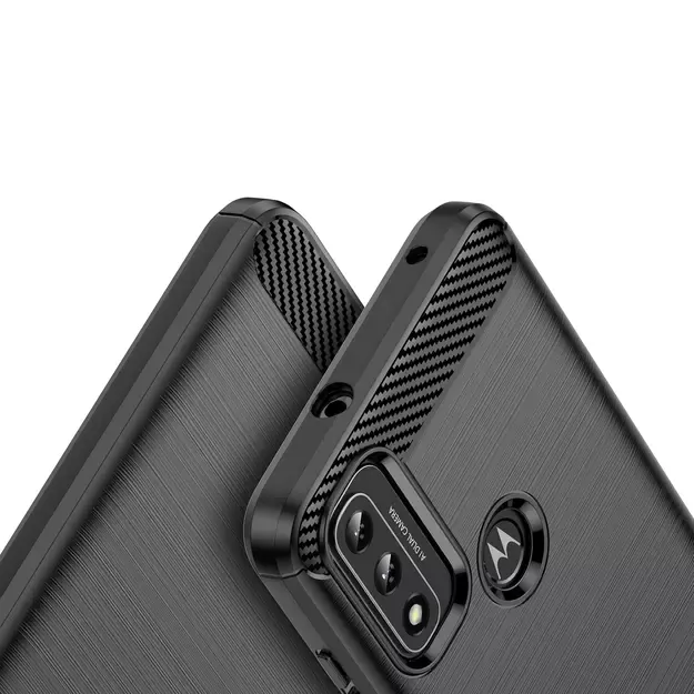 Carbon Case Flexible Cover Sleeve Motorola Moto G Play 2022 black 3