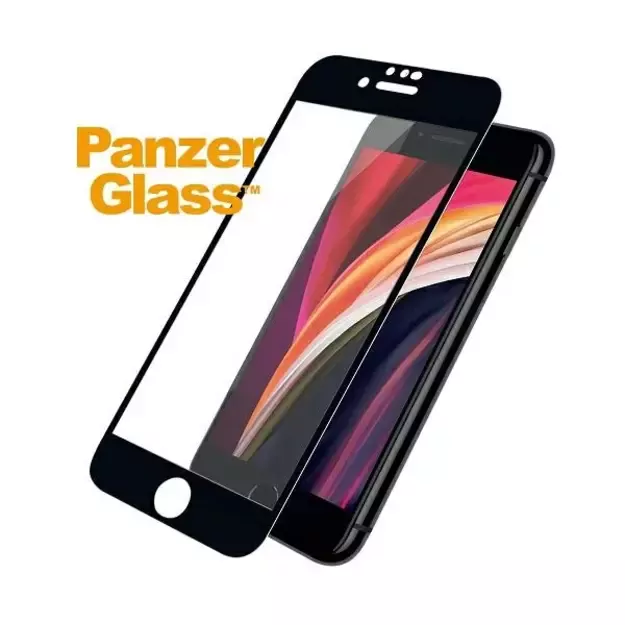 PanzerGlass E2E Super+ tempered glass for iPhone 6 / 6s / 7 / 8 / SE 2020 / SE 2022 - with black frame 1