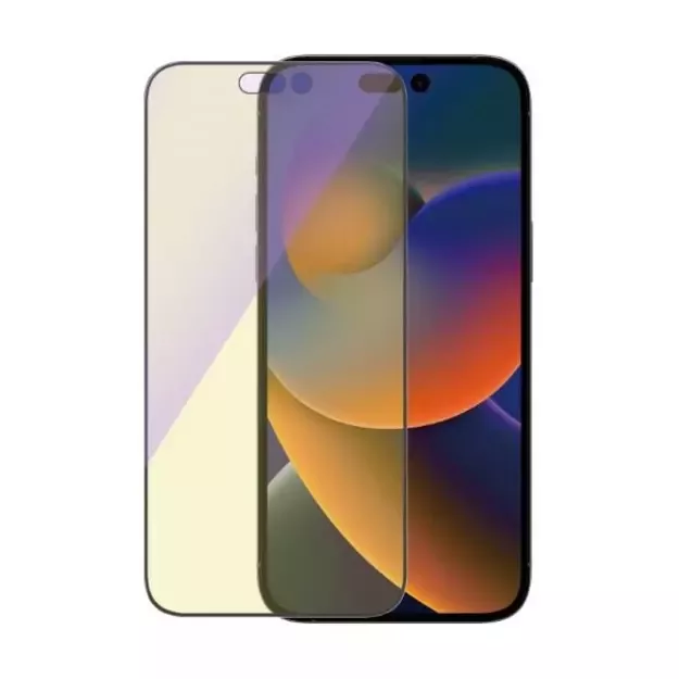 PanzerGlass Ultra-Wide Fit Antibacterial Tempered Glass with Blue Light Filter and Positioner for iPhone 14 Pro Max 3