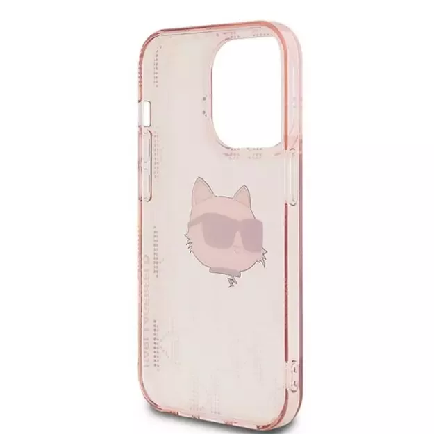 Karl Lagerfeld IML Choupette Head &amp  Monogram case for iPhone 13 Pro / 13 - pink 13