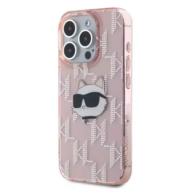 Karl Lagerfeld IML Choupette Head &amp  Monogram case for iPhone 15 Pro Max - pink 8
