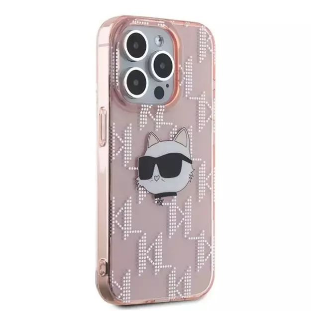 Karl Lagerfeld IML Choupette Head &amp  Monogram case for iPhone 15 Pro Max - pink 10