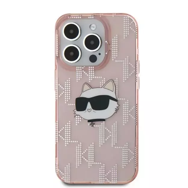 Karl Lagerfeld IML Choupette Head &amp  Monogram case for iPhone 15 Pro Max - pink 9