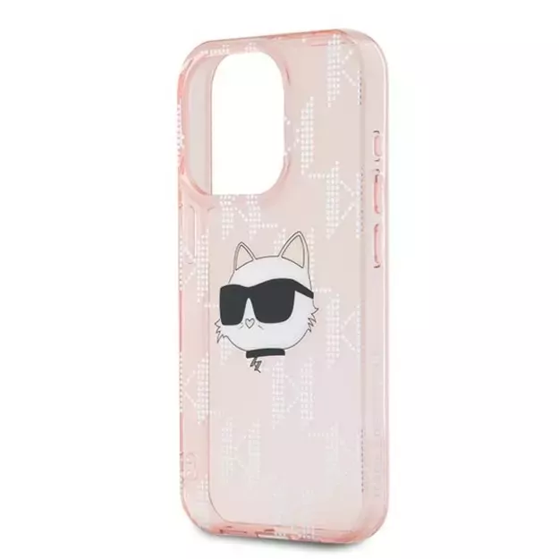 Karl Lagerfeld IML Choupette Head &amp  Monogram case for iPhone 15 Pro Max - pink 12