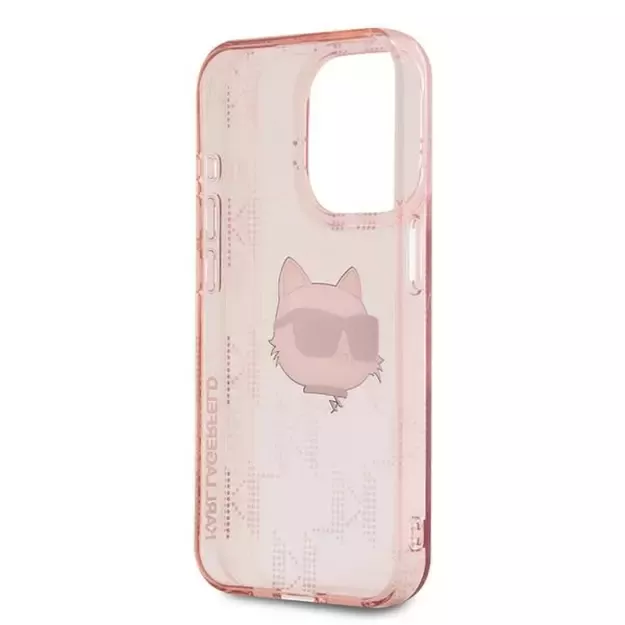 Karl Lagerfeld IML Choupette Head &amp  Monogram case for iPhone 15 Pro Max - pink 13
