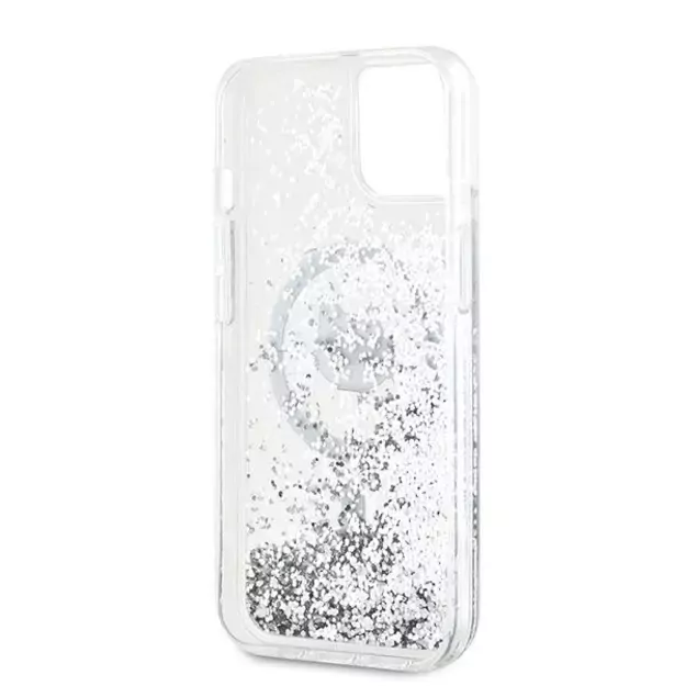 Karl Lagerfeld Liquid Glitter Choupette Head MagSafe Case for iPhone 15 Plus / 14 Plus - Transparent 10