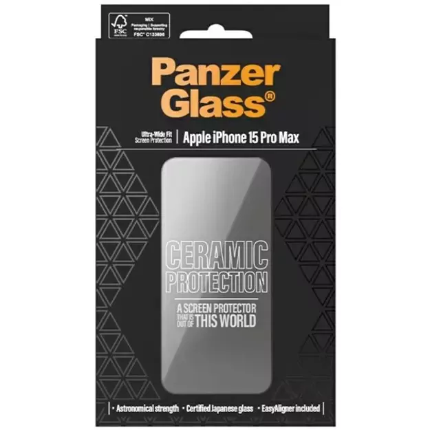PanzerGlass Ceramic Protection ceramic glass for iPhone 15 Pro Max with positioner 6