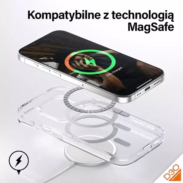 PanzerGlass HardCase with MagSafe with D3O and Military Grade Certified for iPhone 15 Pro - Transparent 13