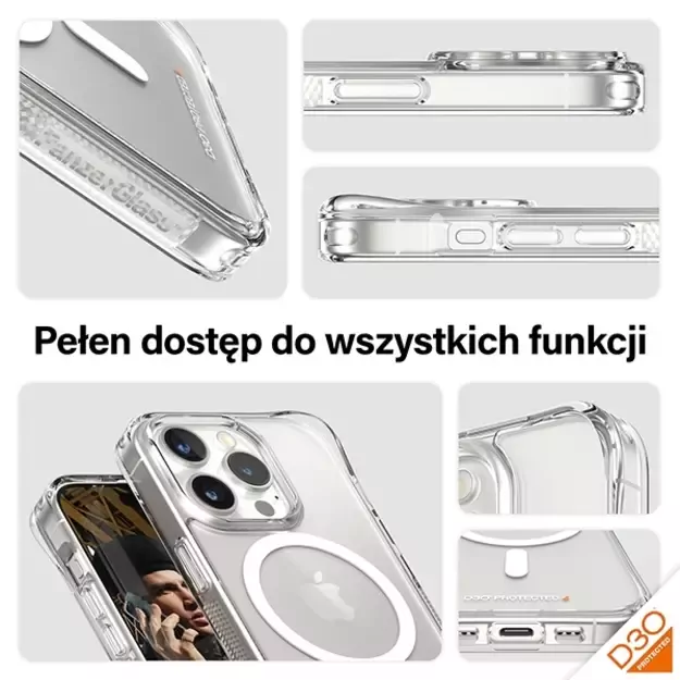 PanzerGlass HardCase with MagSafe with D3O and Military Grade Certified for iPhone 15 Pro - Transparent 12