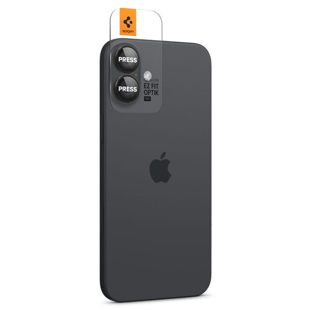 Spigen Glass tR EZ Fit Optik Pro Tempered Glass for iPhone 16 / 16 Plus / 17 Camera (2 pcs.) - Black 2