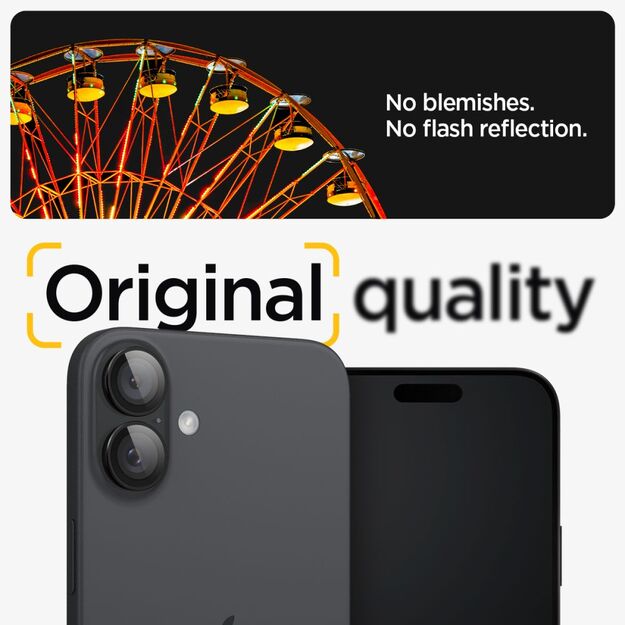 Spigen Glass tR EZ Fit Optik Pro Tempered Glass for iPhone 16 / 16 Plus / 17 Camera (2 pcs.) - Black 7
