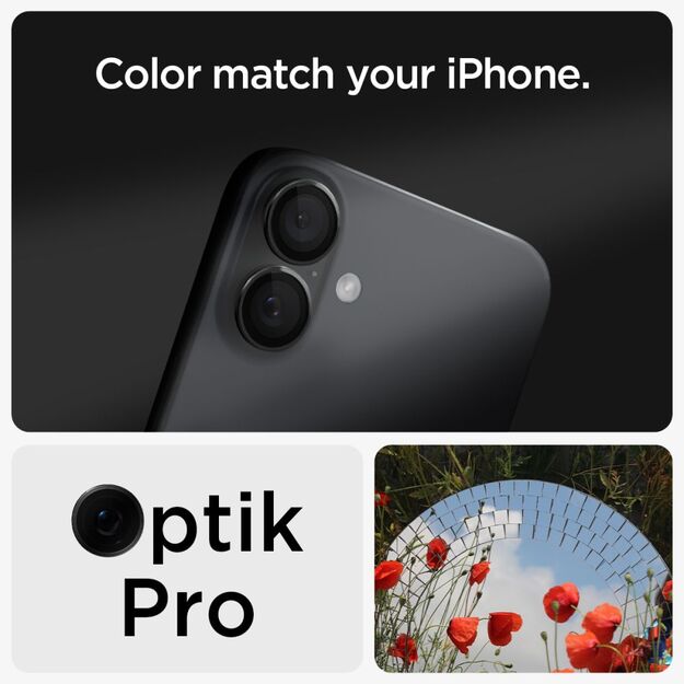 Spigen Glass tR EZ Fit Optik Pro Tempered Glass for iPhone 16 / 16 Plus / 17 Camera (2 pcs.) - Black 8
